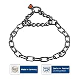 Sprenger Hundehalskette mit Durchzugskette 3mm I Edelstahl rostfreie Hundehalsband für kurz- und langhaar Hunderassen bis 55 kg, 60 cm schwarz