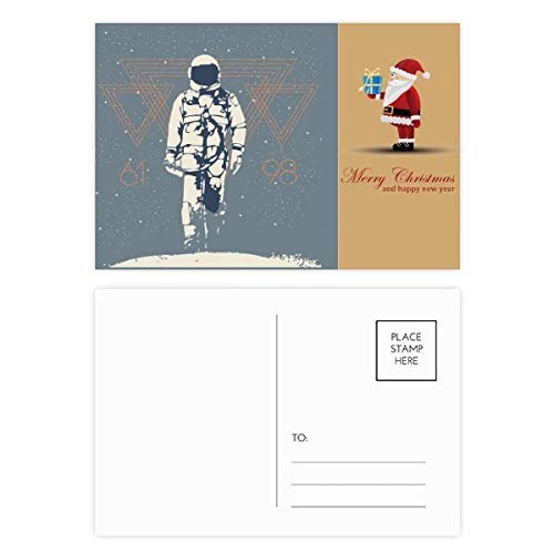 Cartes postales Père Noël de l'espace : lot de 20 illustrations pour décorer vos cadeaux