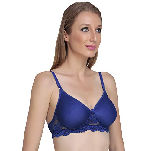Image of Women Padded Bra - Made of Pure Cotton Full Coverage Non Wired Seamless Pushup Soft Cup for T-Shirt Saree Dress Sports Garment for Daily Use Everyday