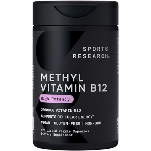 Sports Research Vitamin B12 as Methylcobalamin 2000mcg 120 Liquid Caps