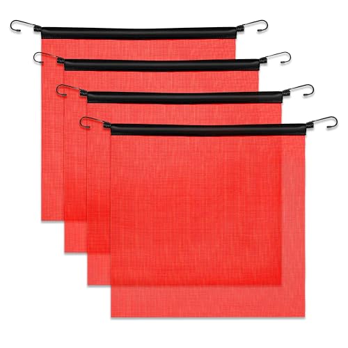 Red Flag for Truck Loads 18x18 Mesh Oversize Load Flags 4 Pack