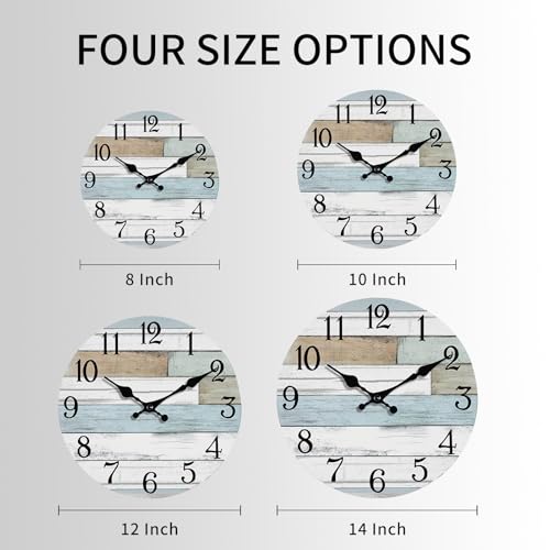 Kecyet KECYET433 Wall Clock 8 Inch Silent Non Ticking Wall Clocks Battery Operated Coastal Design Country Rustic Retro Decorative thumb #1