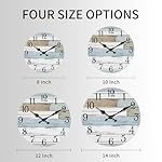 Wall Clock Battery Operated 12 Inch Silent Non Ticking Coastal Design Country Rustic Retro Decorative for Bathroom Kitchen Living Room Bedroom - Image 2