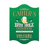 GiftsForYouNow Personalized 19th Hole Golf Sign, 11.5' x 15.5', Includes Mounting Accessories