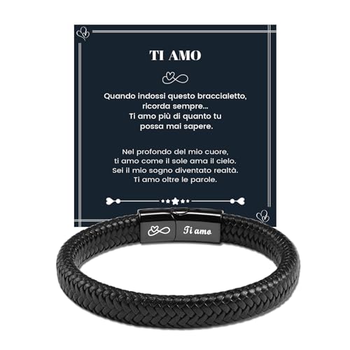 MANVEN Bracciale Per Lui Regalo Uomo Regalo per Lui Bracciale Uomo Regali Ti a