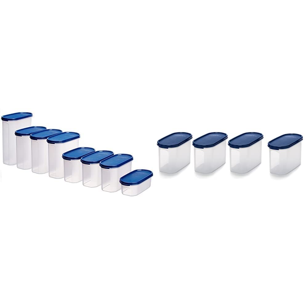 Signoraware Organise Your Kitchen Set, 8-Pieces, Mod Blue & Oval Plastic Container Set, Set of 4, 1.1 litres, Blue Combo (B085GPKB1Y) Amazon Price History, Amazon Price Tracker