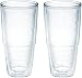 Tervis 1001833 Clear & Colorful Insulated Tumbler 2 Pack - Boxed, 24 oz Tritan, Clear