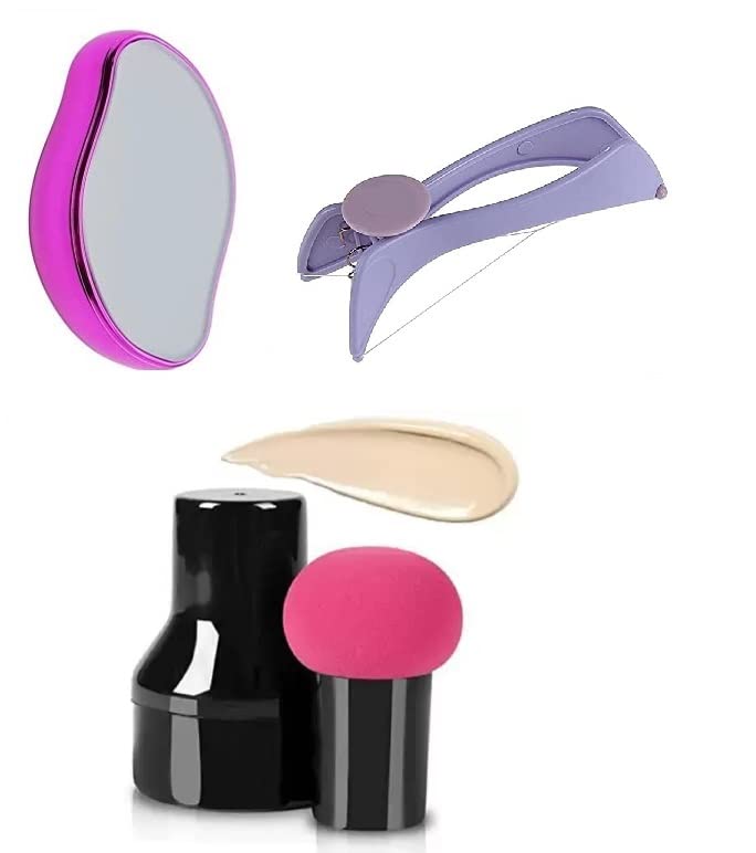 Hair Eraser,Painless Hair Remova with Eyebrow Face and Body Hair Threading,Professional Beauty Blender Soft Powder Puff-image-35