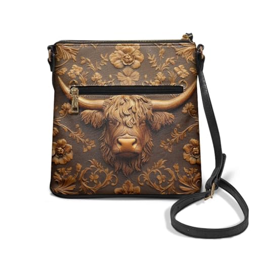 Image of Leather Women Crossbody Hobo Bag Satchel Purse Handbag with Adjustable Shoulder Strap and Zipper Pockets