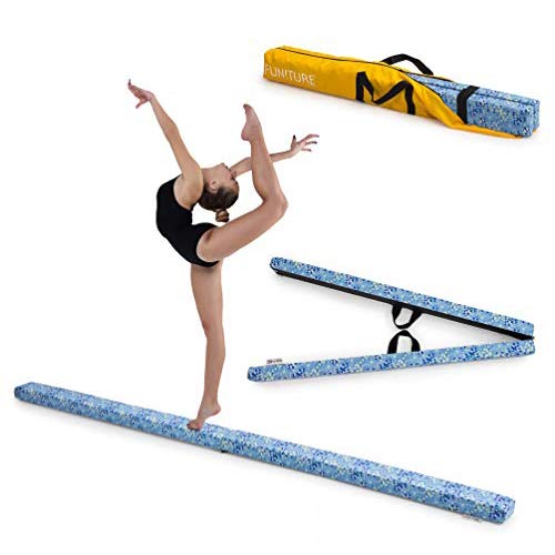 Fun!ture | Stars Geometric Print Folding Suede Gymnastics Balance Beam (Turquoise)
