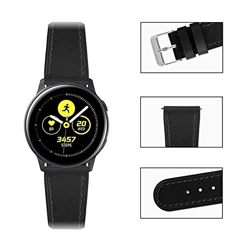 Pulseira 20mm Couro compatível com Samsung Galaxy Watch Active 1 e 2 - Galaxy Watch 3 41mm - Galaxy