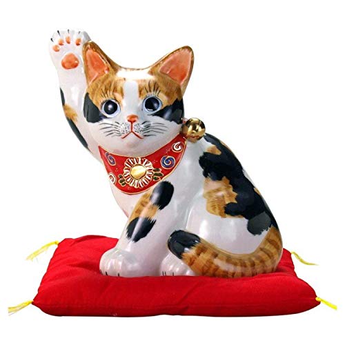 九谷焼 招き猫5.5号横座招猫 毛長三毛 日本製　三毛猫 Amazon.co.jp: 九谷焼 5.5号横向き招猫 毛長三毛 N192-16