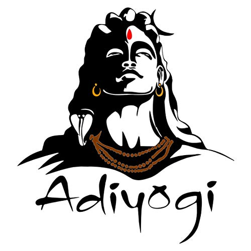 Image of Rangoli Big Shiva Picture Wall Sticker Vinyl 50 x 70 cm Pack of 1, Multicolour,