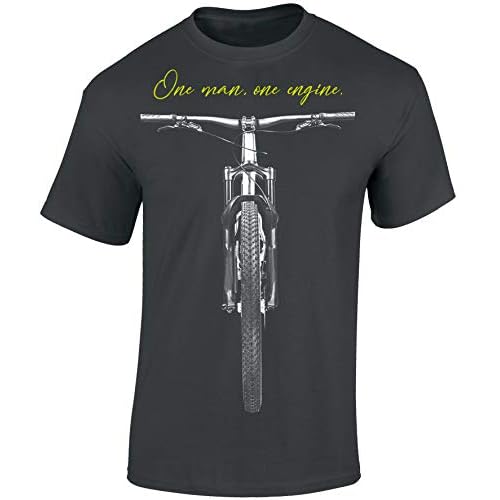 Fahrrad T-Shirt Herren : One Man One Engine - Sport Tshirts Herren - Moutainbike Shirt - MTB Tshirt (L)