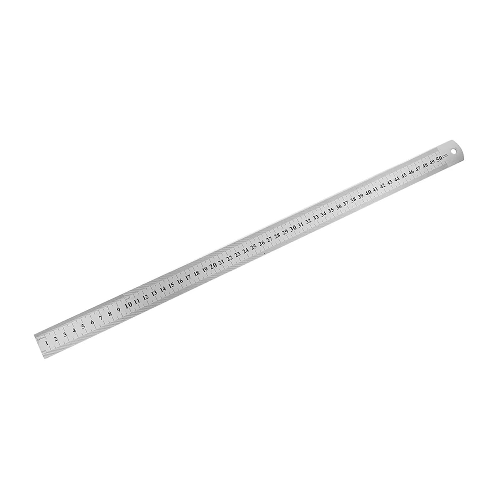 Steel Ruler 15cm/20cm/30cm/40cm/50cm Metal Ruler Stainless Steel Straight Measuring Precision Double Sided Measure Tool(50CM)