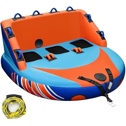 Towable Tube for Boating 1-3 Person, Inflatable Pull Boat Tube