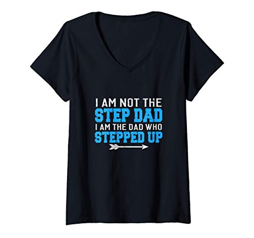 Donna Dad Worlds Best Step Dad Funny Gift idea for men women Maglietta con Collo a V