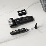 MANSCAPED® Le président PRO Rasoir de visage en fioul électrique pour hommes & Noyau de mauvaises herbes 3.0 PRO Nez double-lame, oreille & Trimeur des cheveux des sourcils – SkinSafe® & FlexAdjust Technologie, Serrures de voyage, Étanche