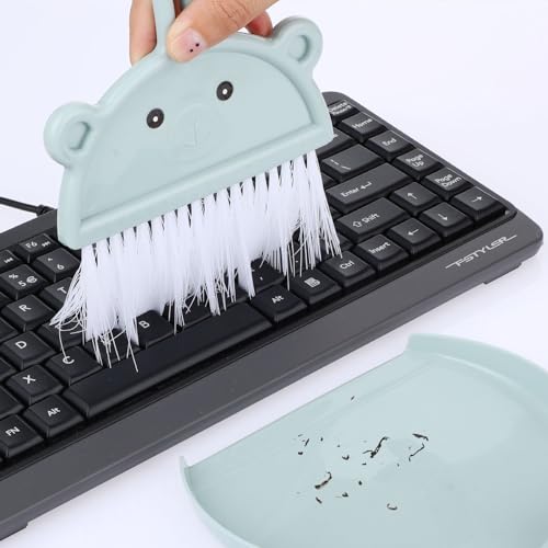 Amabro Mini Kehrschaufel und Bürsten Set, Handkehrset Besen und Kehrschaufel Set Handfeger Tischbesen Mit Schaufel Kleines Besen und Kehrschaufel Reinigungsset(Blau) – Bild 3