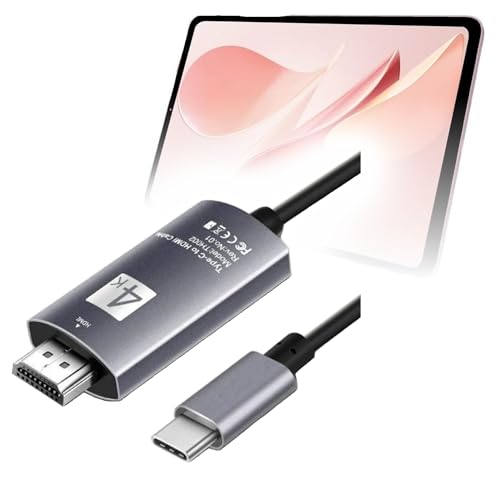 BoxWave Cable Compatible with Hiawei Huawei MatePad Air (2025) - SmartDisplay Cable - USB Type-C to HDMI (6 ft), USB C/HDMI Cable - Jet Black