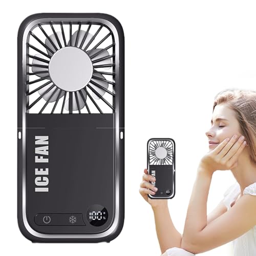 Ventilateur de cou avec support de téléphone intégré et écran LED - 8
