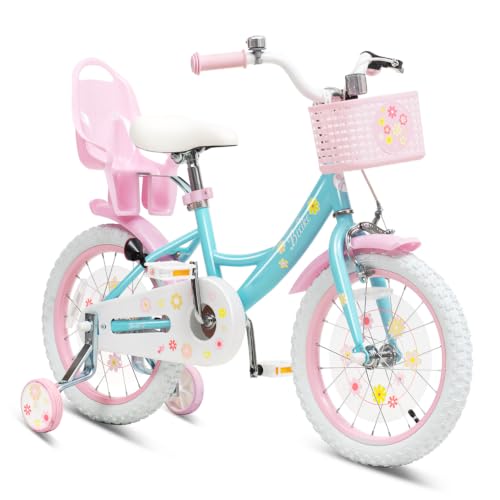 Image of Bixike Girls Bike with Basket, Princess Bicycle for Ages 2-12