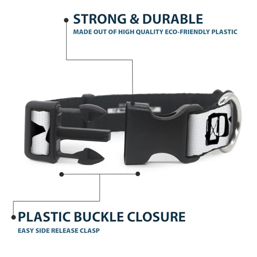 Collier clip en plastique Punk Vous Buckle Down 16-58,4 cm blanc et noir pour chien moyen - 5