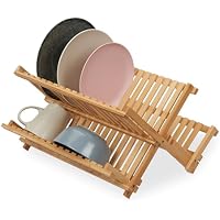 Relaxdays Escurreplatos Plegable, 2 Niveles, Secador Platos,