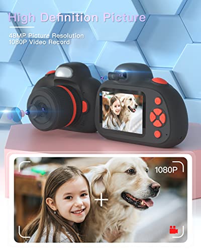 Kids Camera, Digital Video Camera For Kids, Birthday Gift For 3 4 5 6 7 8 9 Year Old Boys Girls, Toddler Children Photographic Toys With 32Gb Sd Card (Black) #TOP4