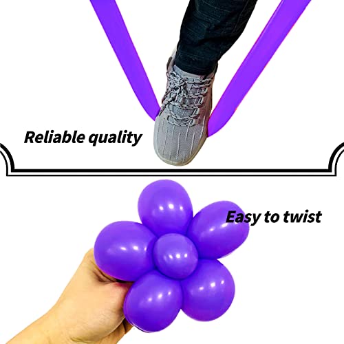 Image of Purple 260 Long Skinny Twisting Animal Balloons, Rainbow Balloons for Animal Shapes Carnival Festival Party Supplies 100pcs
