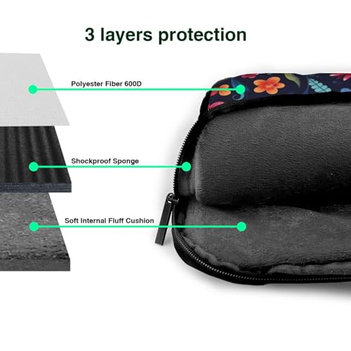 Bolsa para laptop con diseño colorido calavera y flores miniatura 5