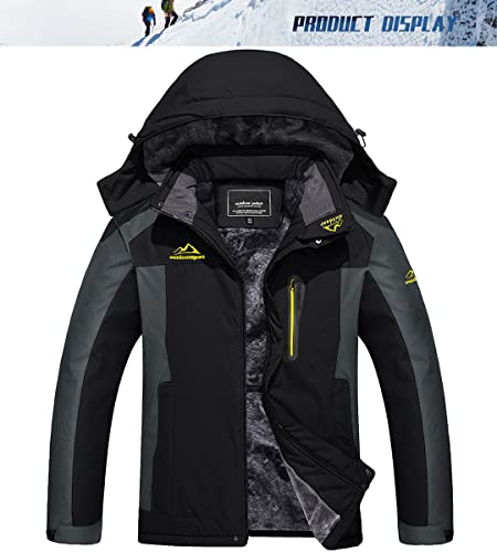 Tacvasen Men's Snow Jackets Winter Skiing Snowboard Jacket With Multi-Pocket, Black Gray, Xl #TOP1