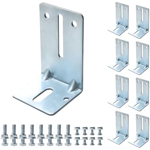 LAJIAOZ Heavy Duty Steel Garage Door Track Jamb Bracket Set, J6 Reinforcement Strut Brackets for Secure and Durable Garage Door Support, Universal Fit, Rust-Resistant, Easy Installation(8pcs) Cover