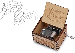 epiphaneia Small Jesus Loves Me Wood Music Box Gifts for Christian Women Men Religious Wooden Music Boxes Presents: Women, Men, Mom, Dad, Easter, Christmas, Birthday, Baptism Gift
