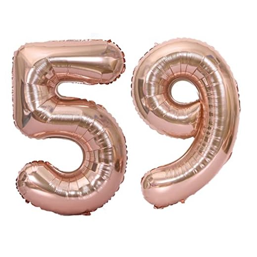 40 pulgadas globos número 59 oro rosa, el 59 globos de oro rosa mujer globos 59 cumpleaños deco mujeres papel de aluminio 59 oro rosa 59 globos grandes, gigante de helio globo de papel de 59