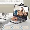 Full HD Webcam with Built-in Microphone and Rotatable Tripod, 1080P Video and Wide Angle Camera, Privacy Cover, for Desktop PC Laptop Computer Black #3