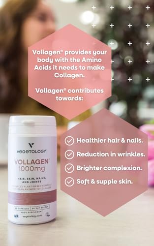Vollagen-Plant-Based-Complex--Plant-Based-Protein-Alternative-to-Collagen--Amazing-Hair-Skin-Nails-Supplement--Delivers-a-Complex-of-Amino-Acids-1000-mg-60-Tablets