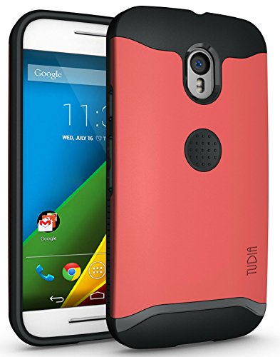 Motorola Moto G 3 (3rd Gen 2015 Released) Funda, Caja Protectora TUDIA Slim-Fit Merge de Doble Capa para Motorola Moto G 3 (3rd Gen 2015 Released) (Rojo)