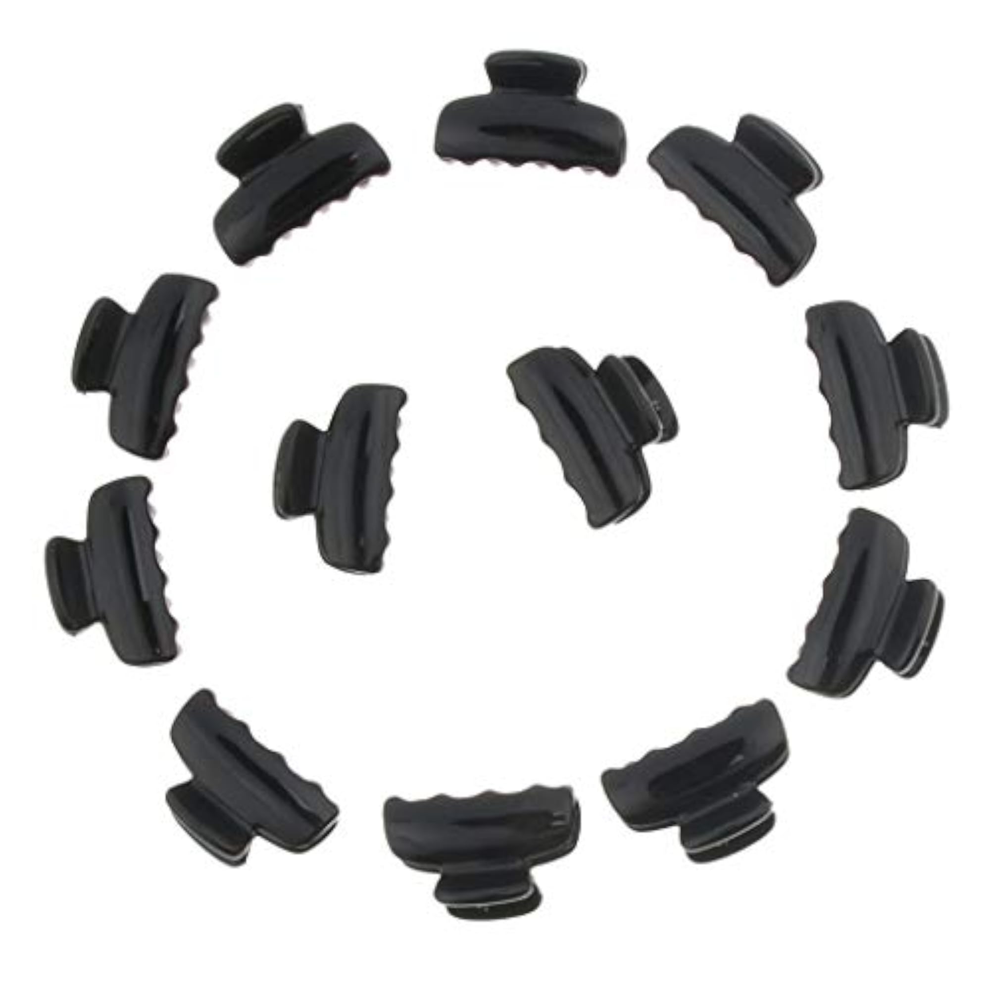 12/Pack Resin Mini Hair Grip Claw Clips, Black