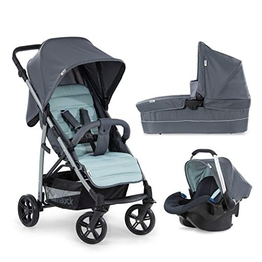 Hauck 149874 Rapid 4 Plus Trio Set Kombi Barnvagn, Grå, Mint, Upp till 25 kg