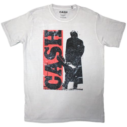 Johnny Cash t-shirt noir en coton imprimé Bold Silhouette vêtement de musique rock