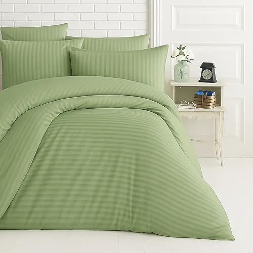 Image of Sofrito Micorfiber - Cotton Feel Duvet /Comforter Cover (Double - 91 inchx101 inch - Inches) with Solid Zipper Clousre - Olive Green | Solid Zipper Closure & Four Corner Ties |