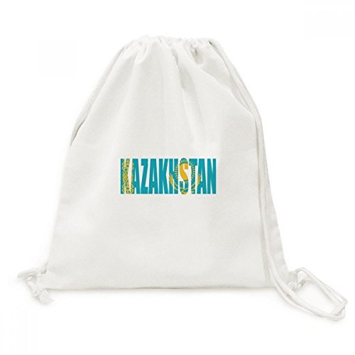 Kazakhstan Sac à Cordon en Toile avec Drapeau de Pays pour Voyage et Sport
