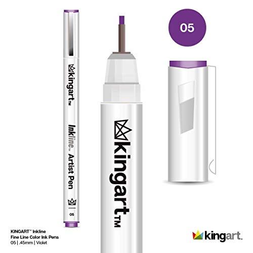 Kingart Inkline 8 Colors 0.5 Mm Micro-Pen Fineliner Pen Set Ink Pens, Fine Point Liner Pen, Multi-Liner Great For Artist Sketching, Lettering, Journaling, Calligraphy, Drawing #TOP5