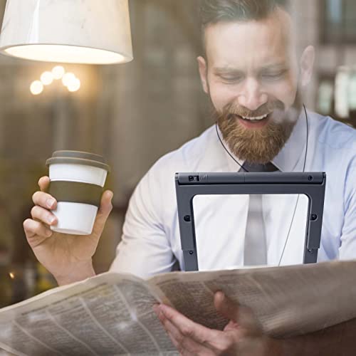 Hands-Free Magnifying Glass Large Full-Page Rectangular 3X Magnifier Led Lighted Illuminated Foldable Desktop Portable For Elder (Grey) #TOP1
