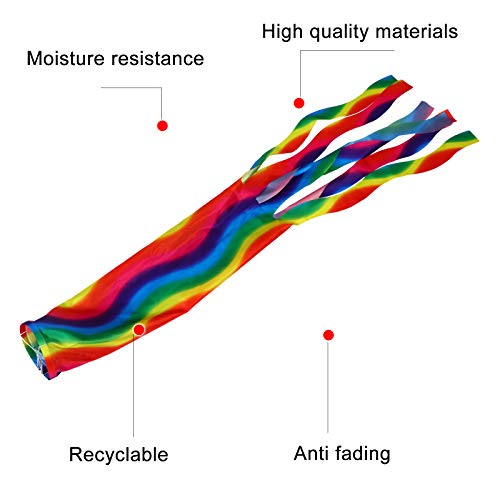 Bandeiras Decorativas de Direção de Vento Em Arco-Íris Listra Windsock Decorativo