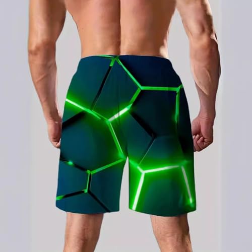 Quick Dry Men's Swim Trunks Hawaiian Board Shorts Lined Beach Shorts with Pockets Black4