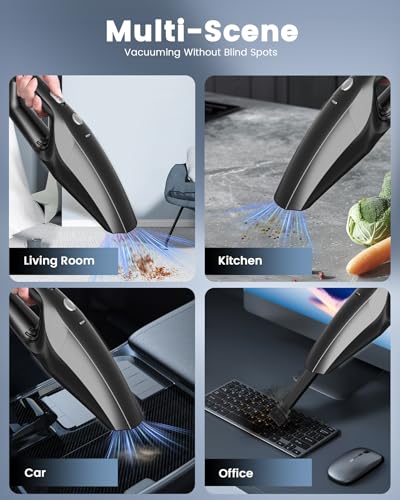 Image of Handheld Vacuum Cordless, Car Vacuums Powerful with Rechargeable Battery, Portable Hand Held Vacuum Cordless with Washable HEPA Filter, Mini Vacuums Kit for Men and Women