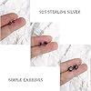 Hmzidz 3 Paare Ohrstecker Silber 925 mit Diamant, Zirkonia Ohrringe Schwarz, Piercing Set, Unisex Klein Schmuck, Glitzer für Frauen Mädchen Herren #3