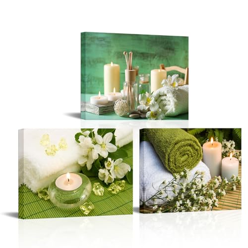 Nachic Wall Green Bathroom Canvas Wall Art Decor SPA Picture